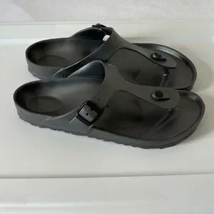 Birkenstock Gizeh Mens Gray Synthetic Flip-Flops Sandals Gizeh Birko-Flor Patent in Color Patent Alloy | BIRKENSTOCK US main image 3